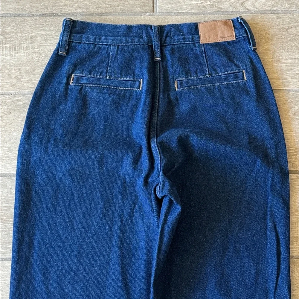 Madewell Baggy Straight Dark Wash Trouser Style Jeans in Woodham Wash Size: 26